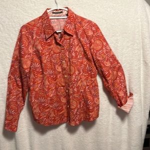 Womens size 12 paisley blouse in red/pink